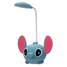 Luminária Stitch Azul Cabo Usb Haste Flexível Apontador Led