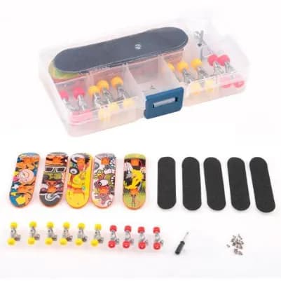 Kit Skate de Dedo 5 peças skate, 5 lixas adesivas para montagem com chave e PARAFUSO. yobel