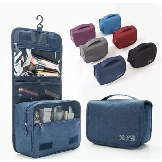 Necessaire Organizadora Bolsa Portatil Feminina Com Gancho Dobrável Mala Higiene Pessoal Maquiagens Yobel.Loja