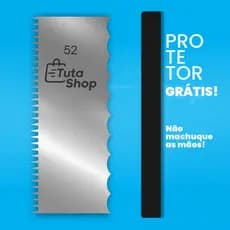 Espátula decorativa 52 em aço inox dois desenhos em um Espátula para Bolo inox