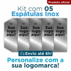 Kit espátulas decorativas em inox 5 unidades 42 modelos Espátula para Bolo inox