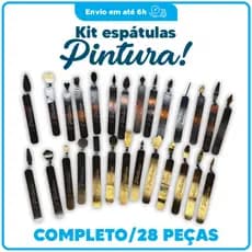 Kit Espátulas Pintura Artistica completo 28 modelos Kit Espátulas Decorativas Inox Kit Espátulas para Bolo