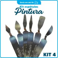 Kit Espátulas Pintura Artistica 4 Kit Espátulas Decorativas Inox Kit Espátulas para Bolo