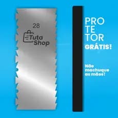 Espátula decorativa 28 em aço inox dois desenhos em um Espátula para Bolo inox