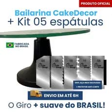 Bailarina de Vidro Profissional + kit espátulas decorativas em aço inox Kit confeitaria profissional