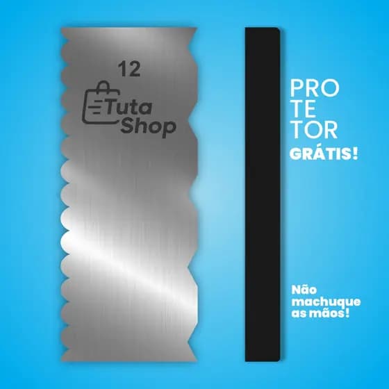 Espátula decorativa 12 em aço inox dois desenhos em um Espátula para Bolo