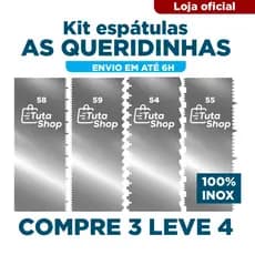 Kit Espátulas Decorativas As Queridinhas em Aço Inox Espátulas para Bolo em Inox