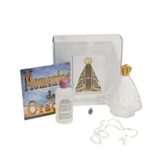 Kit 3 unidades  Padroeira, CD Momento de Orações, Frasco com Água Benta 100 ml, Terço