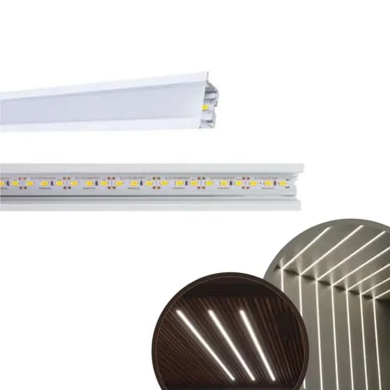 Perfil De Led Com Difusor Slim Embutir  2m