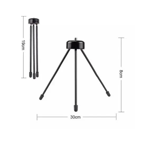 Tripé De Metal Para Celular Camera Ring Light 19cm 1/4thread