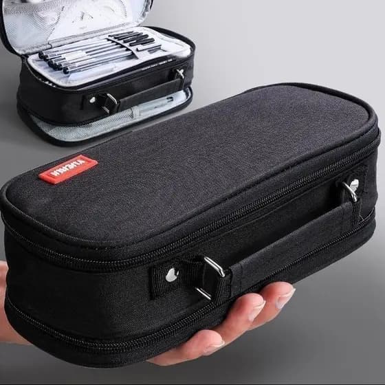 Estojo Escolar Grande Organizador Multi Camadas Zíper Duplo Porta Lápis Caneta Alta Capacidade