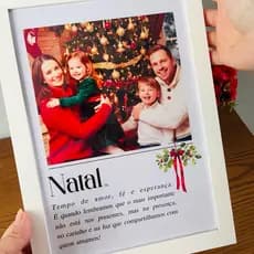 Quadro de Natal COM MOLDURA Personalizado Significado com Fotos Família Decorativo Decoração de Natal Presente de Natal