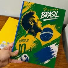 Capa Adesivo Caderno GRANDE Brochura Brasil Copa do Mundo 2026 Adesivo encapar etiqueta figurinha copa álbum copa