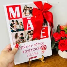 Presente dia das mães quadro MDF decorativo personalizado com fotos lembrancinha dia das mães plaquinha quadrinho enfeit