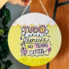 Enfeite de Porta Plaquinha Decorativa com Frase Decoração Casa Pendurar na porta versículo Religioso cantinho do café