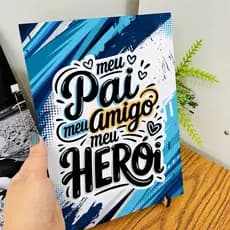 Presente para Pai Quadro MDF Dia dos Pais Personalizado A4 Decoração Meu Pai Amigo Herói Papai Avô Vovô Marido Homem