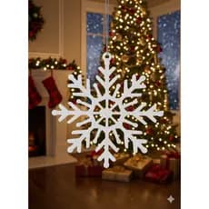 Kit 10 Flocos De Neve Enfeite Pendente de Natal Para Arvore 7,5cm
