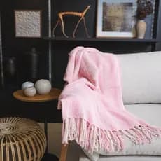 Mantas Rosas em Cores Variadas Ideal Para Sofás e Poltrona Xale Decorativa 1,80 x 1,20 m 100% Algodão O Legitimo Tear Mineiro Promocão
