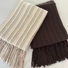 Kit 2 Manta Pra Sofá Marrom Com Cru Luxuoso 100% Algodão Decorativa Para Sofás E Camas Artesanato