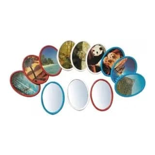 Mini Espelho Oval Compacto De Bolso 7x6cm