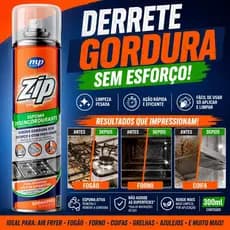 Espuma Desengordurante Zip Remove Gordura Pesada Air Fryer Fogão Forno 300ml