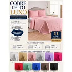 Colcha Cobre Leito Luxo Todos os Tamanhos Solteiro/Casal/Queen Com Elegância -- MARCA.CASA