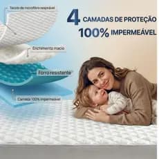Kit Capa Impermeável King + 2 Fronhas Protetoras - Uni Proteção e Beleza