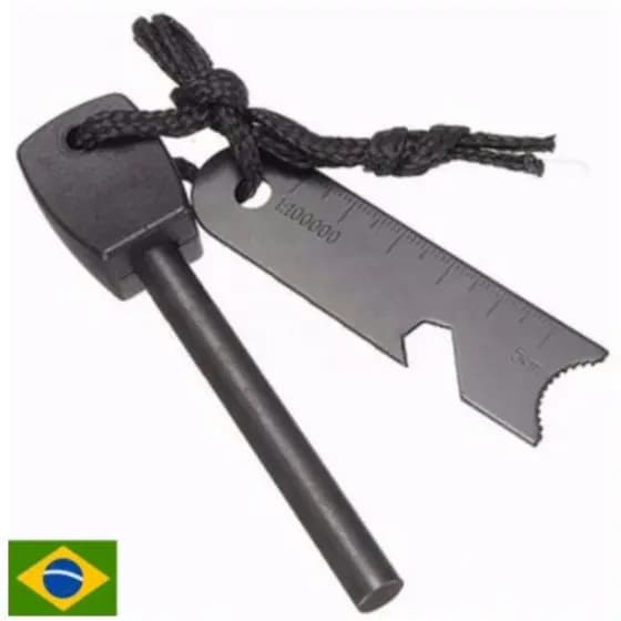 Pederneira de Magnésio com riscador Otimo para Camping Pesca Fogo Fogueira