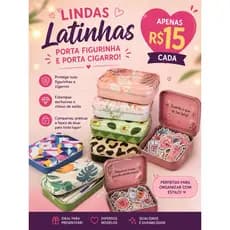uma Latinha porta figurinha porta moeda vários modelos cor aleatória ou escolher no chat