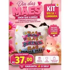 Kit dia das mães bolsa com luminária o presente que a sua mãe precisa e vai adorar