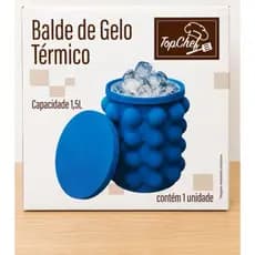 Forma Top  de Gelo Silicone Mini Balde - Azul