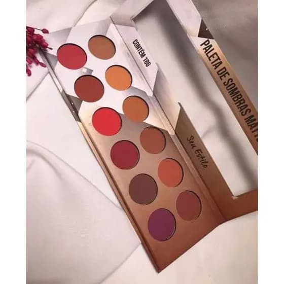 Paleta de Sombras Matte Ludurana - 12 Cores Altamente Pigmentadas e Fácil Esfumado