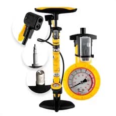 Bomba de Ar Manual Bombinha Encher Pneu Vonder 60cm para Bike Carro Moto Bico Duplo com Alavanca e Manometro