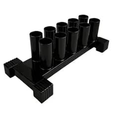 Suporte Preto Fogueteiro 10 Barras Reforçado Ideal Armazenar Equipamentos - Treino Em casa -Academia