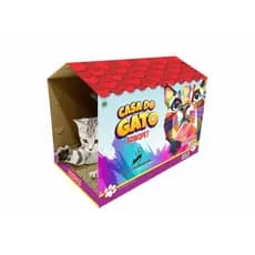 Arranhador Casa de Gato Toca Brinquedo Casinha de Papelão Anti-Estresse Descanso