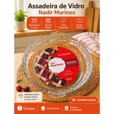Assadeira de Vidro Marinex Nadir 1,3L Redonda | Refratária Resistente Forno e Mesa