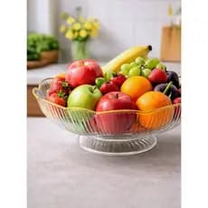 Fruteira Pet com Borda Dourada Decorativa - Centro de Mesa Elegante