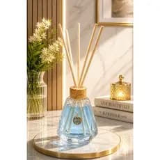 Frasco Difusor de Aromas Vidro com Tampa e Varetas – Aromatizador de Ambiente Vazio Decorativo