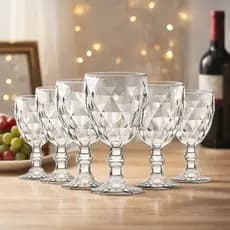 Taças de Vidro Diamond Luxo 300ml | Elegante Mesa Posta Premium”