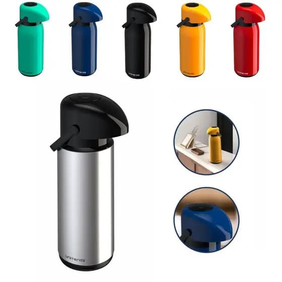 Garrafa Térmica Para Café Verona 600ml ou 1 ou 1,8 Litros Unitermi Aço Inox Quente Fria
