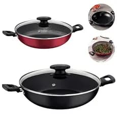 Panela Frigideira Wok Loreto Antiaderente Tampa de Vidro Temperado 28cm 3,3L Original Tramontina