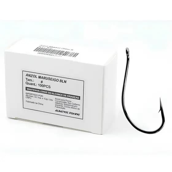 Anzol Albatroz Maruseigo Black - Kit com 100 Peças para Pesca