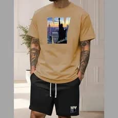 Kit Camiseta Algodão + Short Tecte 100Algodao