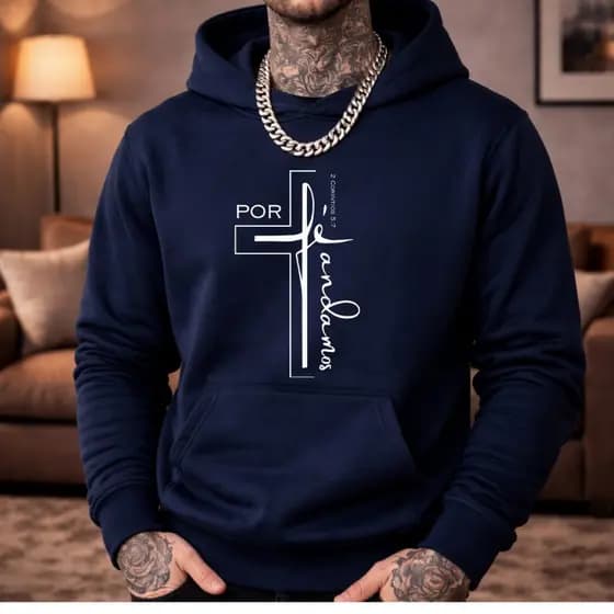 Moletom Blusa de frio Canguru Personalizado desenho FÉ Streetwear Flanelado