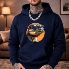 Moletom Blusa de frio Canguru Personalizado desenho Jacaré Streetwear Flanelado