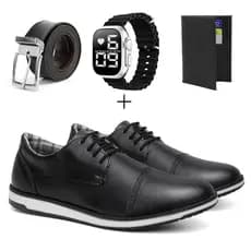 Sapato Social Oxford Tratorado Confortável Masculino Social Casamento Igreja + cinto + carteira + relogio
