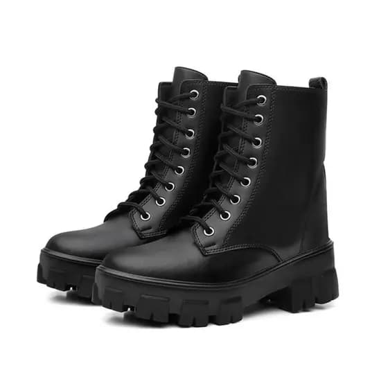 Bota Feminina  Bloguerinha Tratorada Cano Médio Preto 33 ao 40 Novidade