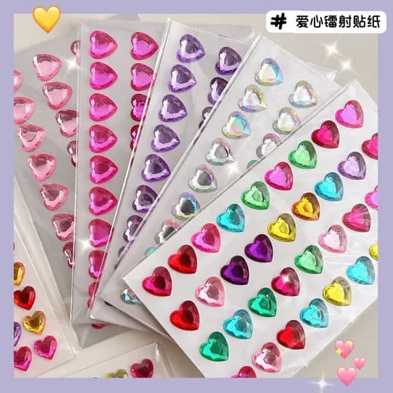 Autocolante De Diamante Princesa 3D Love Crystal Gemstone Sticker Kids Kindergarten Reward