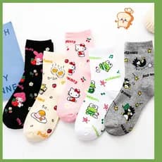 1 Par Meias Sanrio Hello Kitty Melody Gudetama De Sapo