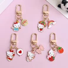 Chaveiro De Metal De Gatinho De Desenho Animado Pingente Delicado Fofo